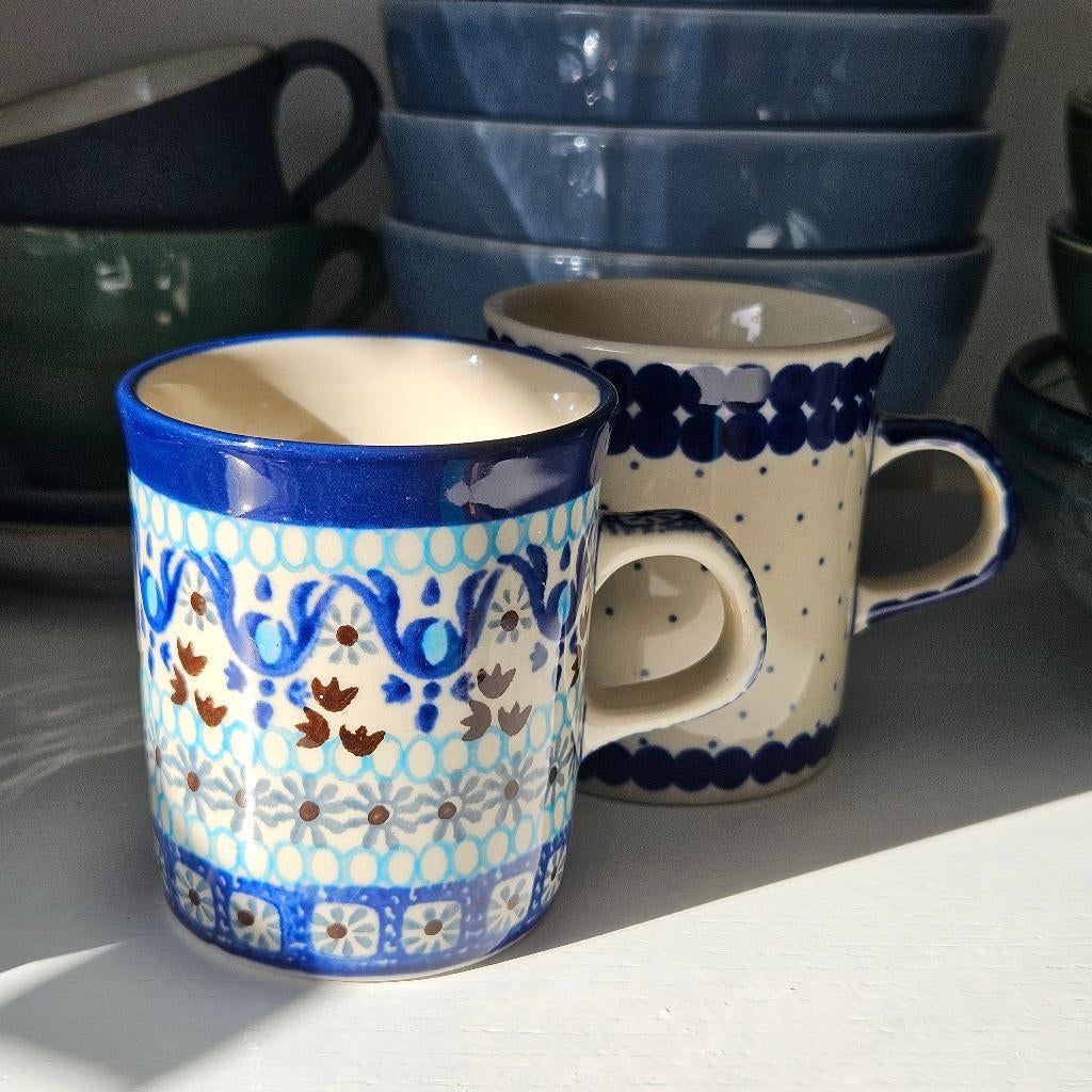 Bunzlau set van twee mokjes, Keramiek, Ophalen of Verzenden, Zo goed als nieuw, Nvt