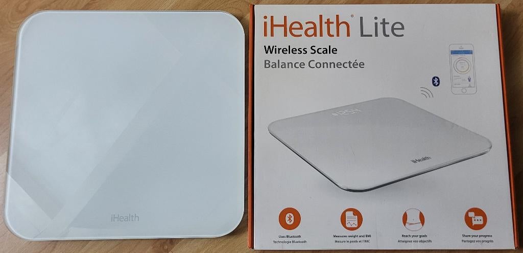 IHealth weegschaal connected met BMI, 1 tot 500 gram, 100 kg of meer, Ophalen of Verzenden, Personenweegschaal