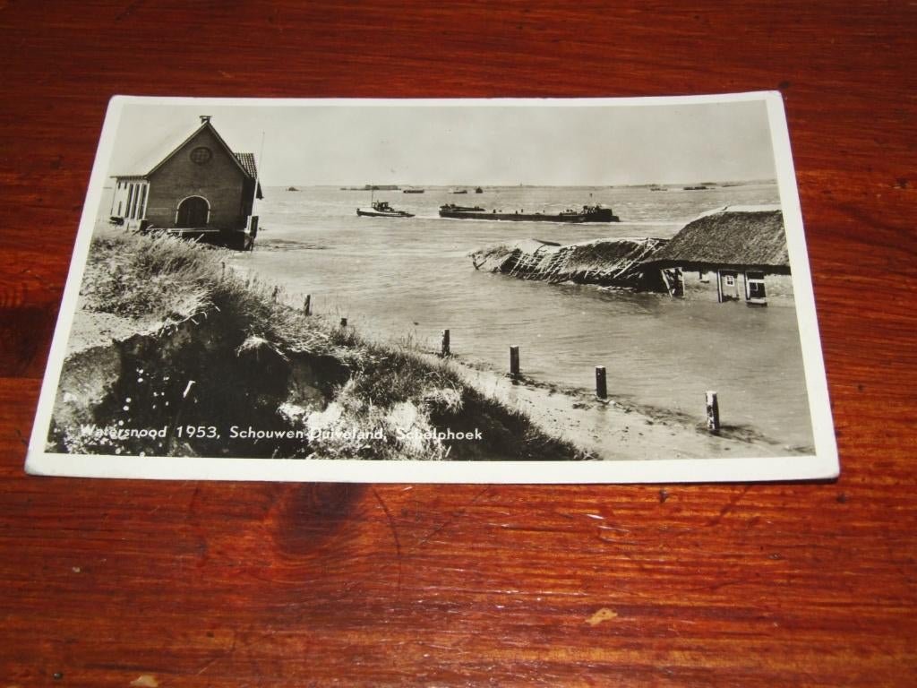 699- WATERSNOOD 1953, SCHOUWEN DUIVELAND, SCHELPHOEK, Verzamelen, Ansichtkaarten | Nederland, Verzenden, 1940 tot 1960, Gelopen