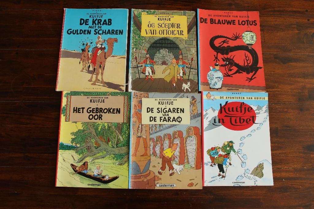 9 kuifje stripboeken, Boeken, Stripboeken, Meerdere stripboeken, Ophalen of Verzenden, Gelezen, Hergé