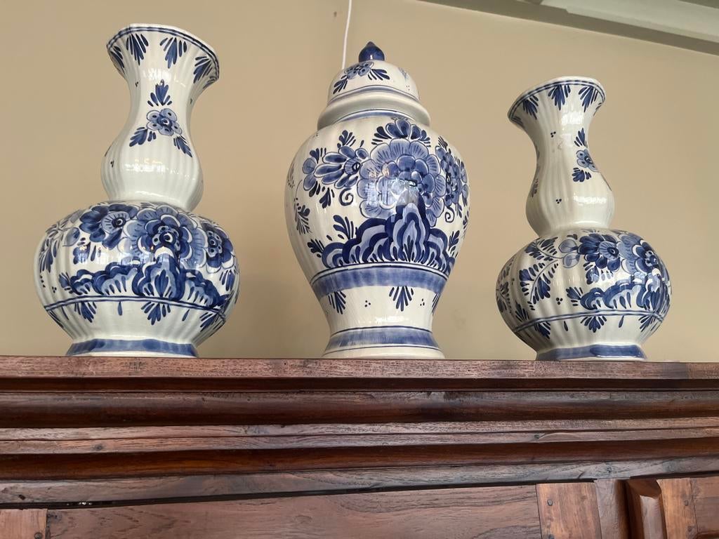 Delfts blauwe vazen set van 3, Ophalen of Verzenden