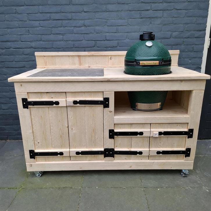 Steigerhouten buitenkeuken. Bv voor green egg of komado, Tuin en Terras, Buitenkeukens, Nieuw, Houtskool, Ophalen
