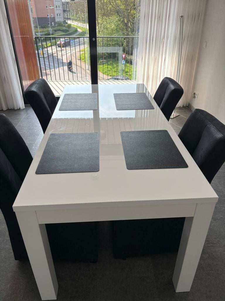 Eettafel met stoelen, Huis en Inrichting, Tafels | Eettafels, Ophalen, Rechthoekig, 100 tot 150 cm, 50 tot 100 cm