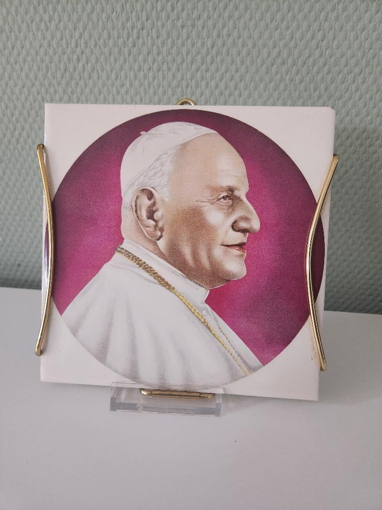 Tegel/wandtegel Paus Johannes XXIII € 5,00, Verzamelen, Religie, Ophalen of Verzenden, Gebruikt, Overige typen, Christendom | Katholiek