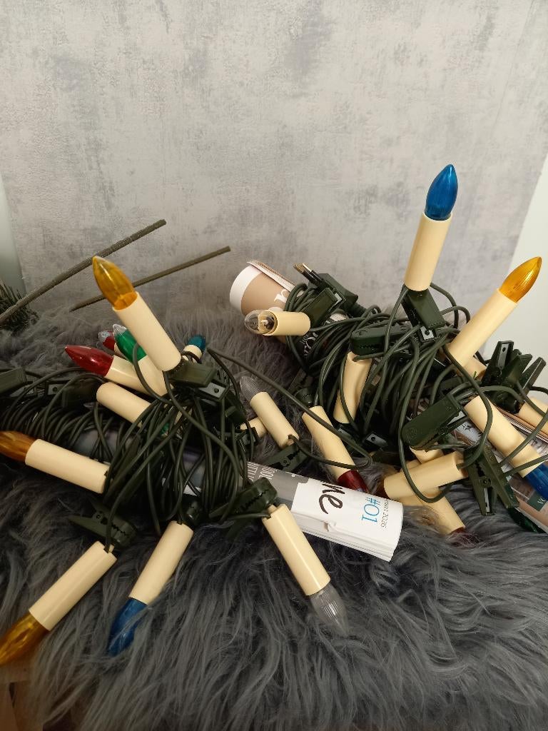2 Strengen Vintage Gekleurde Kerstverlichting Philips, Diversen, Kerst, Ophalen of Verzenden, Gebruikt