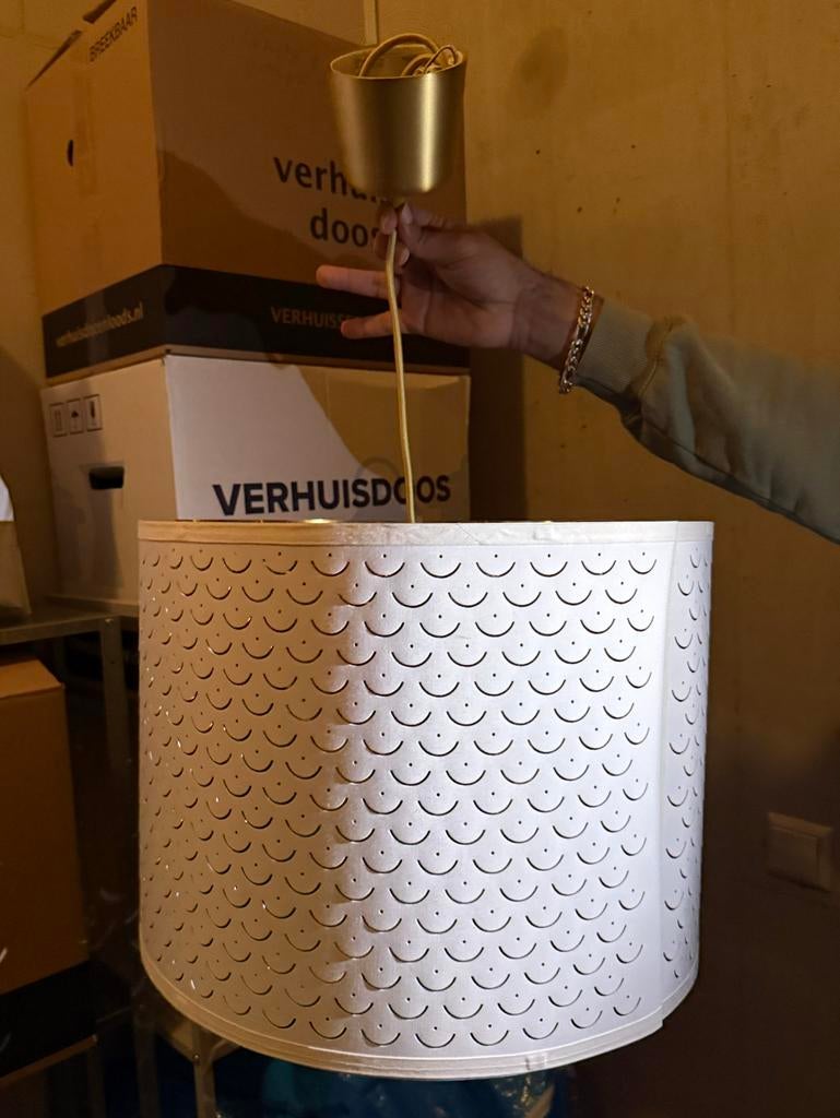 Ikea Nymo white/gold lamp shade, Ophalen, Minder dan 50 cm