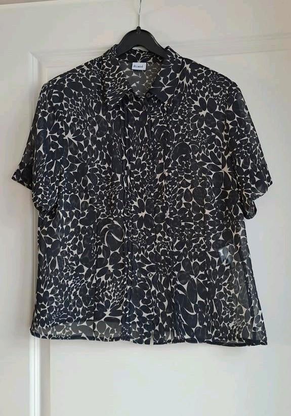 Delmod Dames Blouse - Doorschijnende Stof - Maat 44, Zwart, Ophalen of Verzenden, Zo goed als nieuw, Delmod