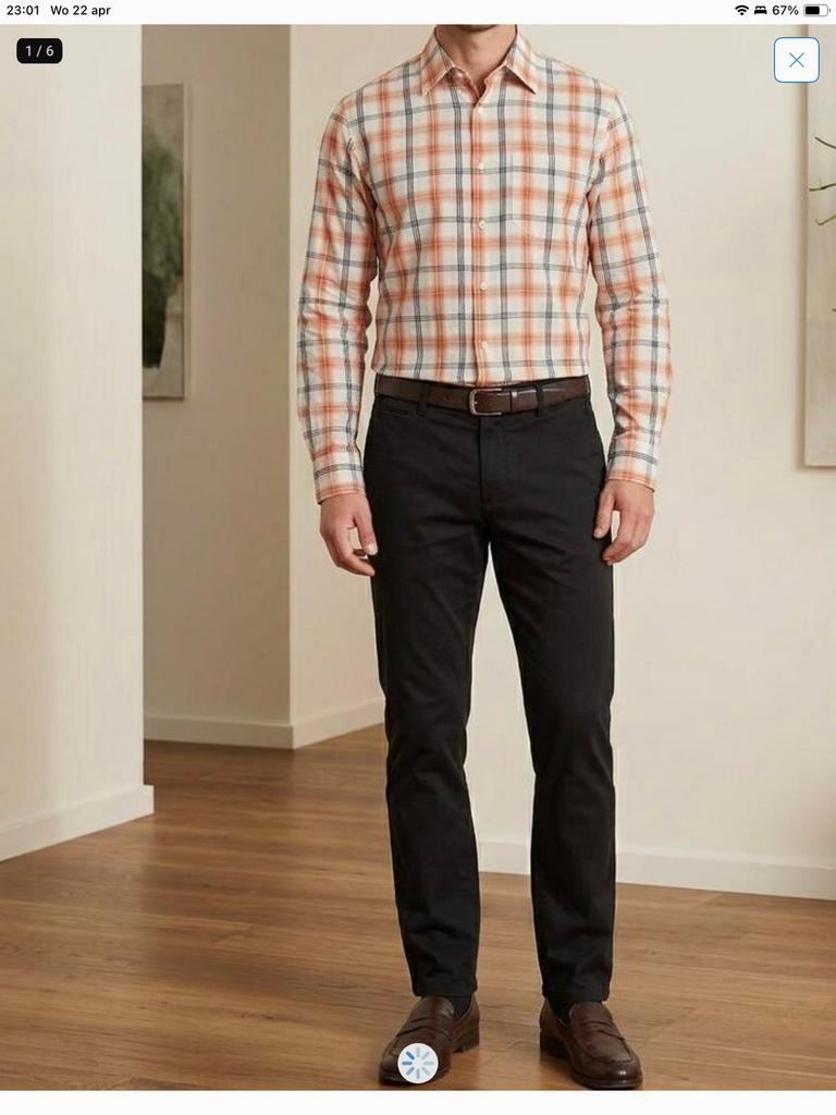 Mexx Geruit Overhemd - Oranje/Wit/Zwart - Maat M, Kleding | Heren, Overhemden, Ophalen of Verzenden, Zo goed als nieuw, Oranje
