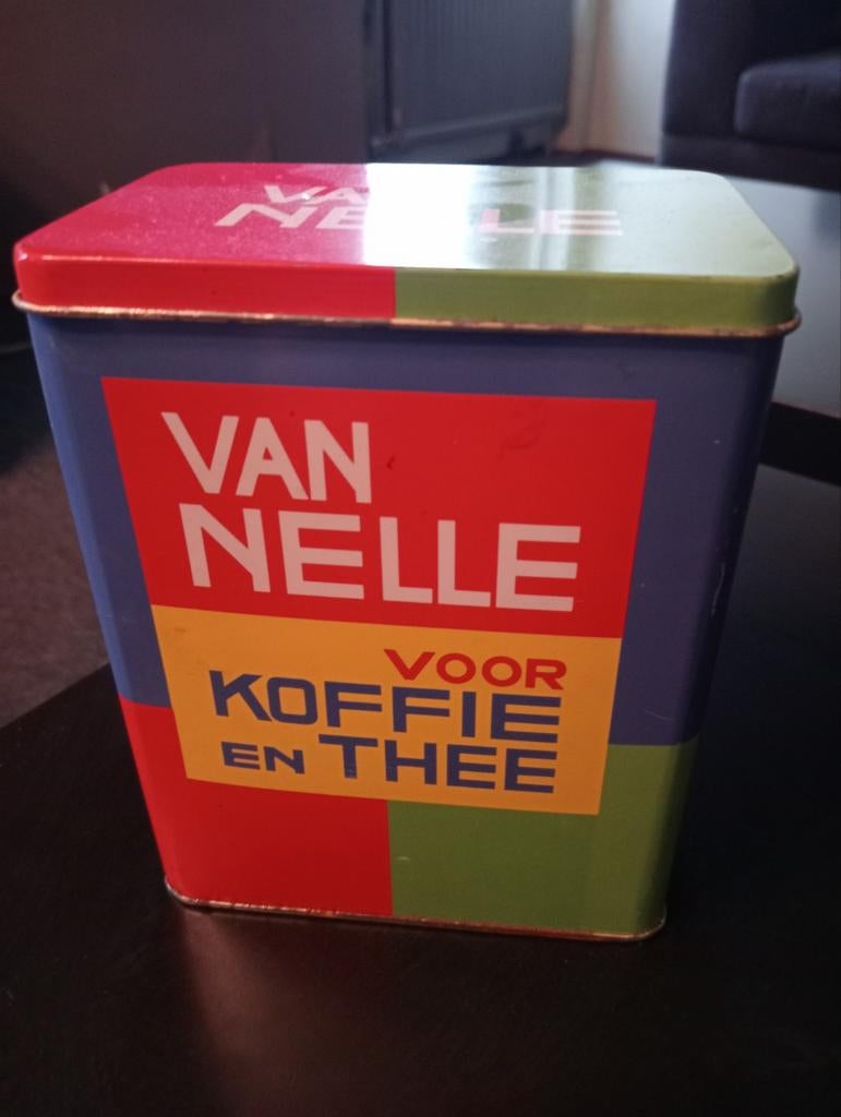 Vintage Van Nelle koffie of thee blik. 250 gram., Verzamelen, Blikken, Ophalen of Verzenden, Gebruikt, Koffie, Van Nelle