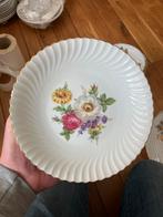 Wit bord met bloemen en gouden rand, Ophalen