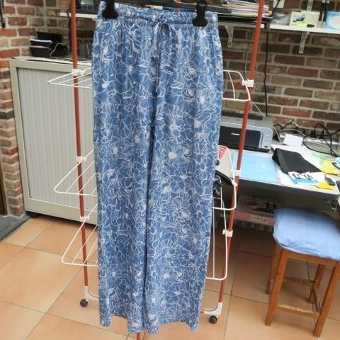Broek nieuw blauw print elastiek taille Scapa mt 36, Scapa, Blauw, Nieuw, Ophalen of Verzenden
