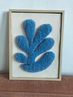 Wanddecoratie getuft schilderij koraal Matisse blauw inlijst, Minder dan 50 cm, Nieuw, Ophalen of Verzenden, Schilderij