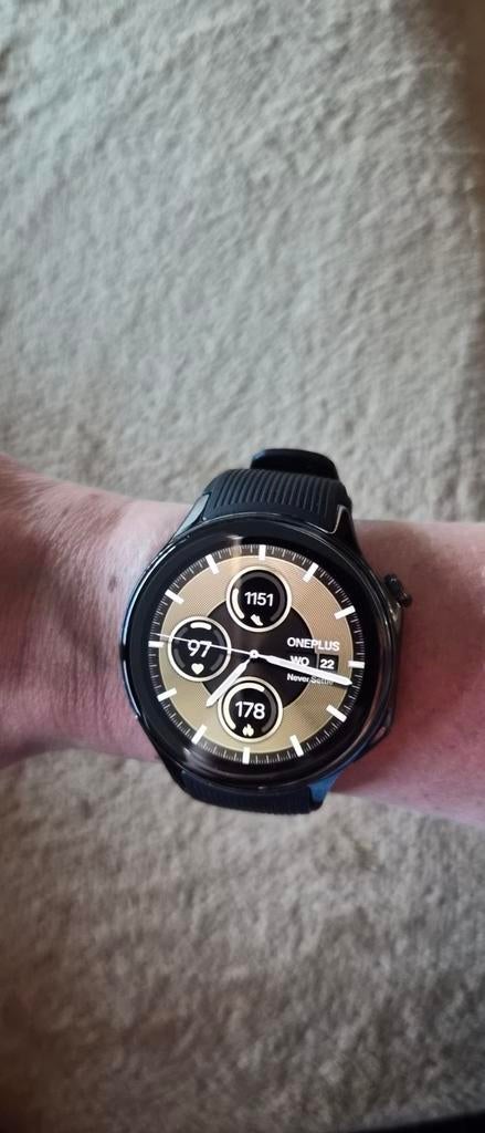 OnePlus Watch 2 Zwart Staal - Smartwatch, Gebruikt, Zwart, Ophalen of Verzenden, Waterdicht