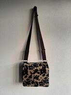 Vintage Y2K bruine koeienprint echt leren schouder tas, Bruin, Vintage, Vintage, Ophalen of Verzenden