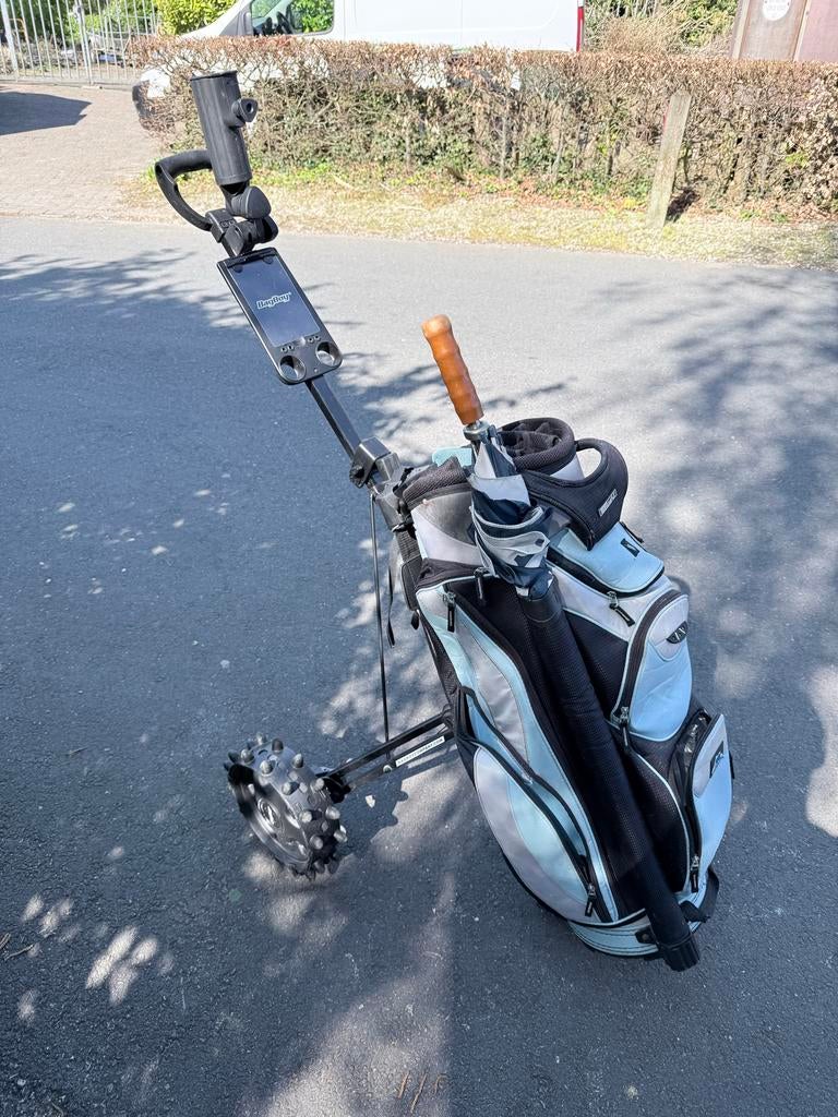 Bagboy M330 golftrolley met TourEdge golftas, Sport en Fitness, Golf, Ophalen, Gebruikt, Golfkar, Overige merken