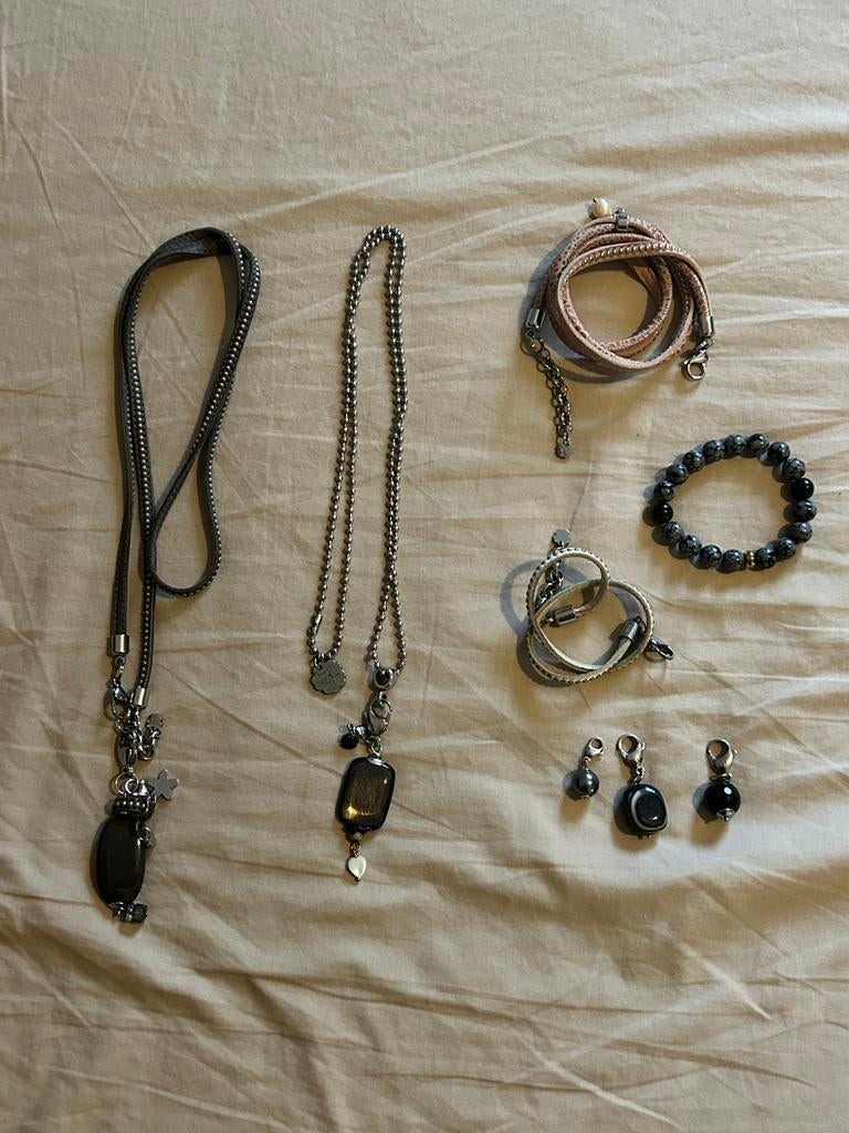 Mooie sieradenset Pimps & Pearls, Bruin, Ophalen of Verzenden, Zo goed als nieuw, Overige materialen