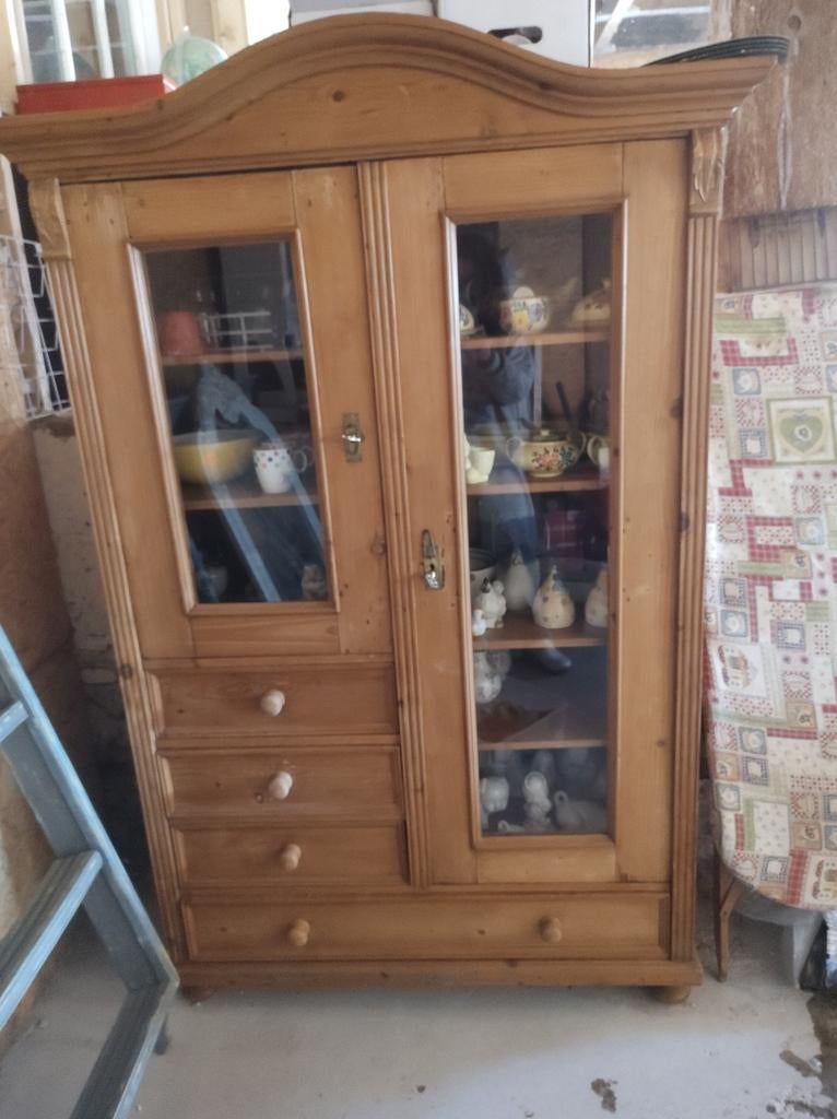 Geloogd grenen kast, Ophalen, Gebruikt, Antiek, Landelijk, Grenenhout