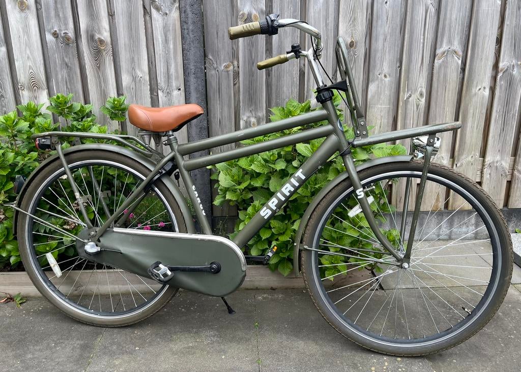 Legergroen transportfiets herenfiets 3v, Versnellingen, Zo goed als nieuw, 53 tot 57 cm, Ophalen