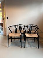 Carl Hansen Wishbone Y-stole Hans Wegner CH24 papercord., Huis en Inrichting, Stoelen, Ophalen, Gebruikt, Carl Hansen, Zwart