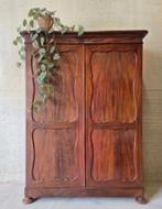 Antieke XL brocante Biedermeier meidenkast vintage hang kast, Ophalen of Verzenden