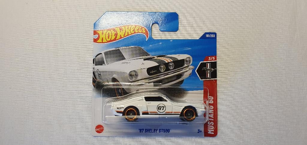Hot Wheels 1967 Ford Mustang Shelby GT500 60th 3/5 wit, Ophalen of Verzenden, Nieuw, Auto