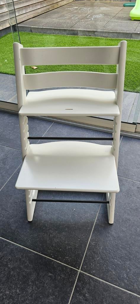 Stokke tripp trapp stoel wit, Ophalen, Gebruikt, Meegroeistoel, Aanschuifbaar