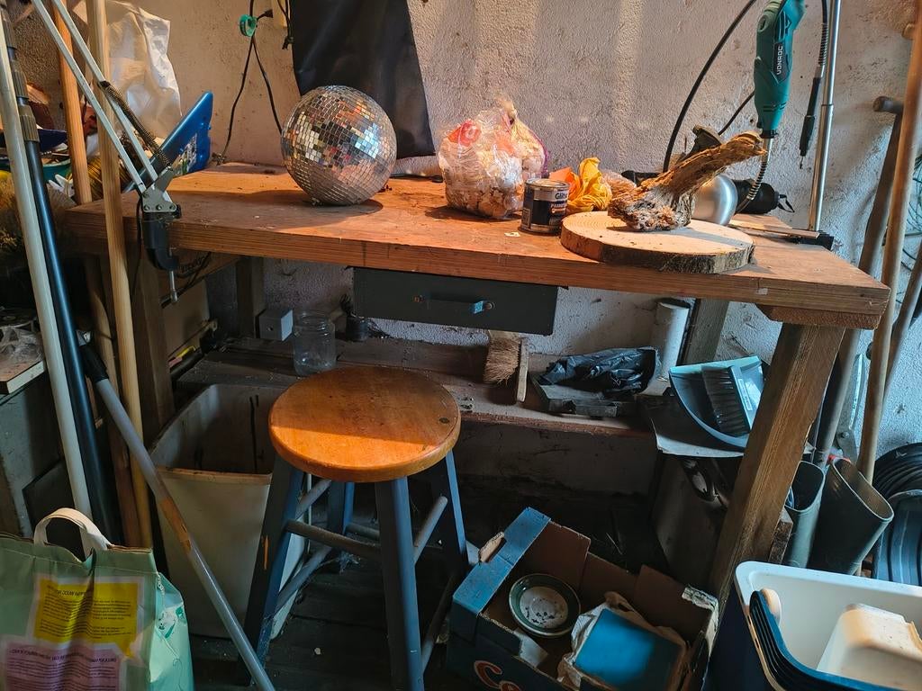 Houten werkbank met lade, Doe-het-zelf en Verbouw, Werkbanken, Ophalen, Gebruikt