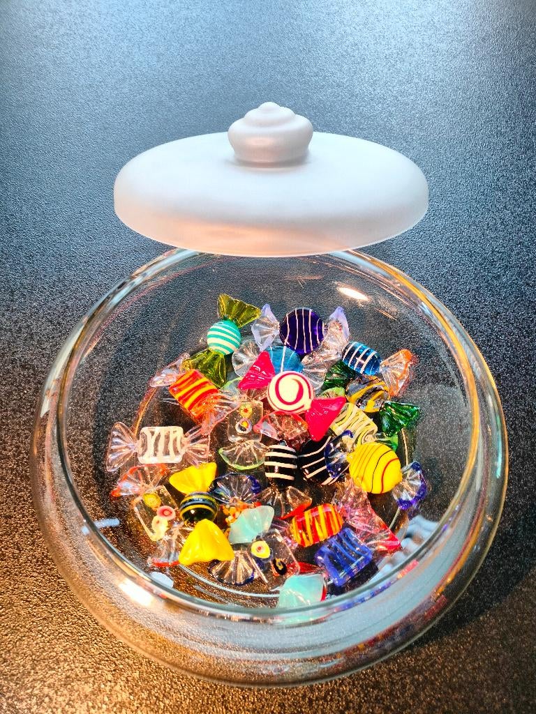 Murano 20 snoepjes Boon Vintage Bonbonniere Leerdam snoep, Antiek en Kunst, Antiek | Glas en Kristal, Ophalen of Verzenden