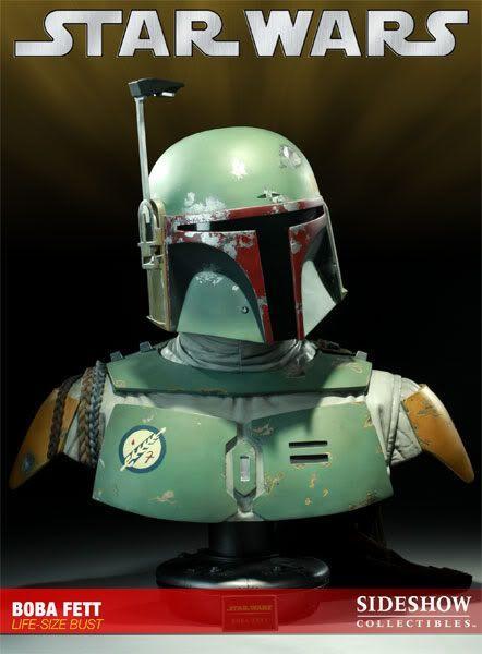 SUPER DEAL Sideshow Boba Fett Life Size Bust signed Jeremy, Verzamelen, Film en Tv, Zo goed als nieuw, Film, Beeldje, Replica of Model