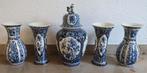 Prachtige Delfts Blauwe Vazen Set - 5 Stuks, Antiek en Kunst, Ophalen