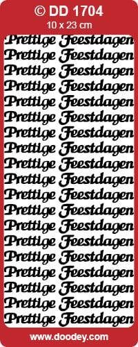 Doodey DD 1704 Prettige Feestdagen 19 x zilver stickervel, Ophalen of Verzenden, Nieuw, Sticker