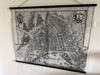 Oude stadskaart Amsterdam 120 x 90, Verzamelen, Posters, Gebruikt, Met lijst, Deurposter of groter, Rechthoekig Liggend