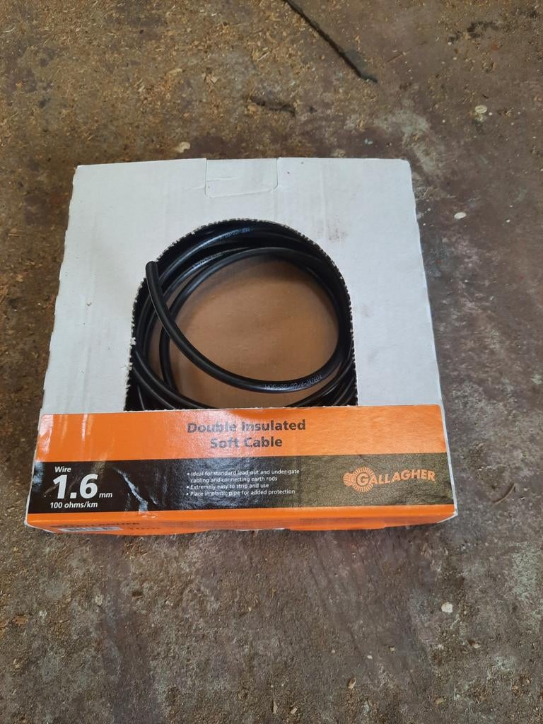 Gallagher schrikdraad grondkabel 9m dubbel geïsoleerd, Ophalen, Kabel of Snoer