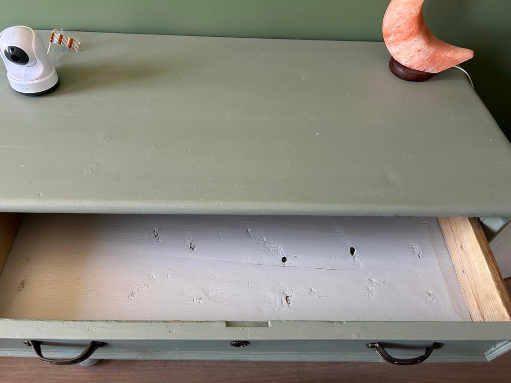 Vintage Commode - Grijsgroen, Ophalen, Gebruikt, 50 tot 70 cm, 75 tot 100 cm