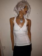 Witte haltertop met ruches van imperial maat S zgan, Wit, Ophalen of Verzenden, Zo goed als nieuw, Imperial