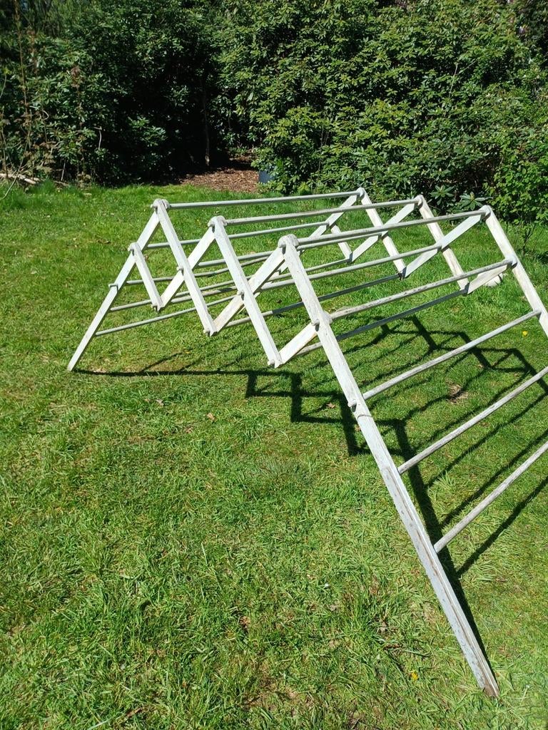 Vintage houten wasrek - inklapbaar, Ophalen, Gebruikt, Wasrek