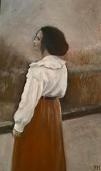 Schilderij olieverf ingelijst 15x25 cm, Ophalen of Verzenden