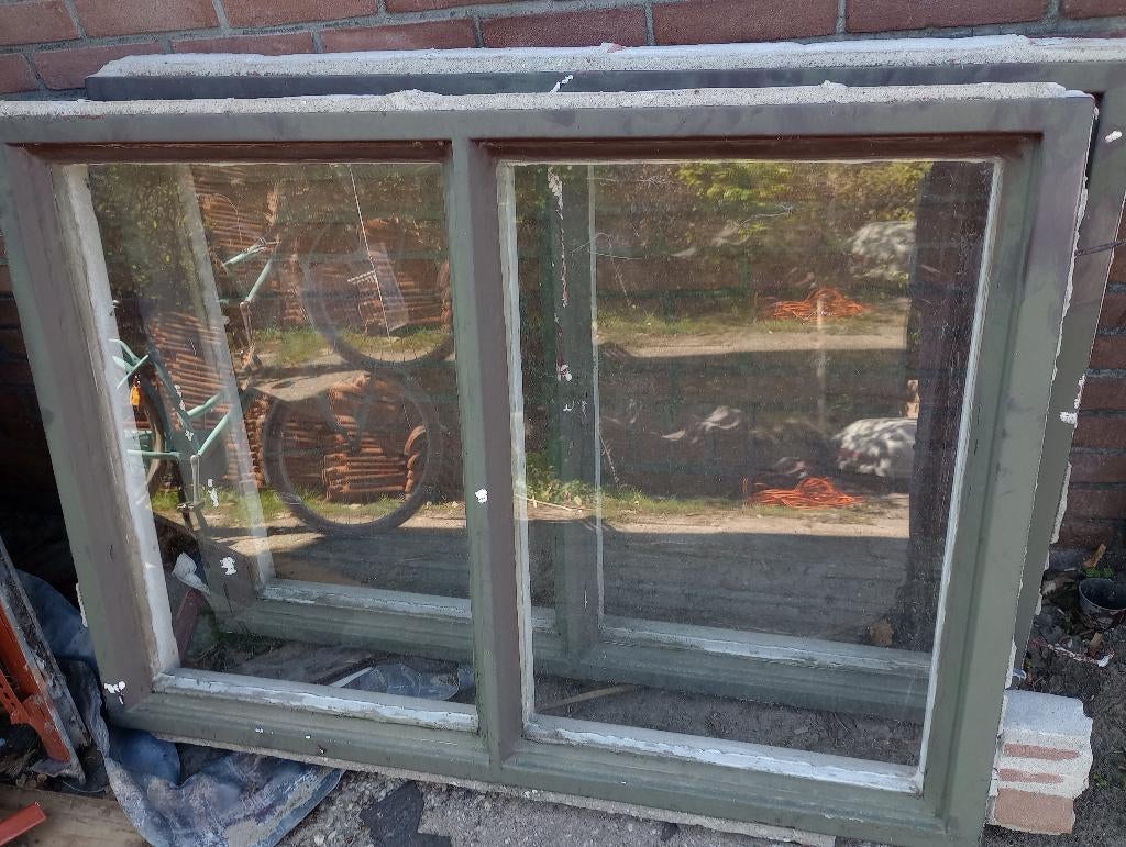 Raamkozijnen 2x, Ophalen, Gevelraam of Ruit, Gebruikt, 80 tot 120 cm