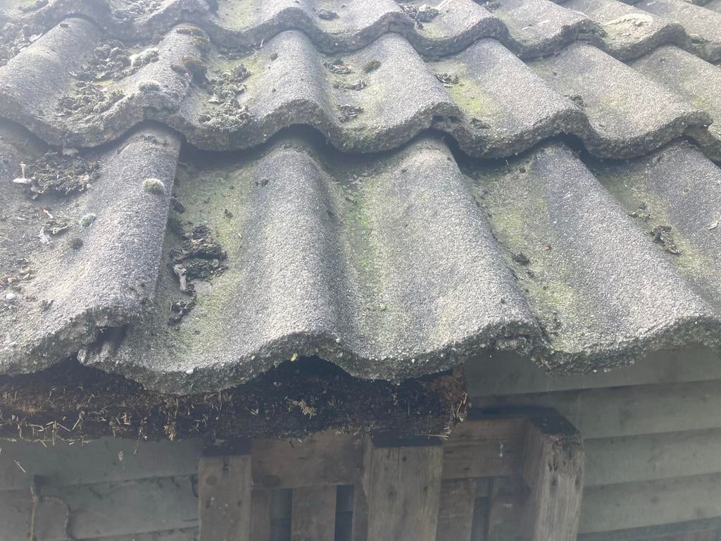 Gratis beton dakpannen, Doe-het-zelf en Verbouw, Dakpannen en Dakbedekking, Ophalen, Steen of Klei, Dakpannen, Grijs