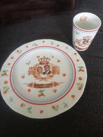 Herdenkingsbord en beker inhuldiging. WA, Ophalen, Nieuw, Servies