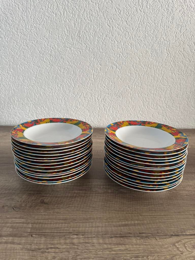 Set Corneille diepe borden – kunst servies –  20 stuks, Ophalen of Verzenden