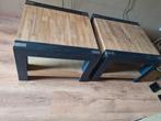 2 Goed kwaliteit eikenhout bijzettafel salontafel, Ophalen, Minder dan 45 cm, Vierkant, 55 tot 75 cm