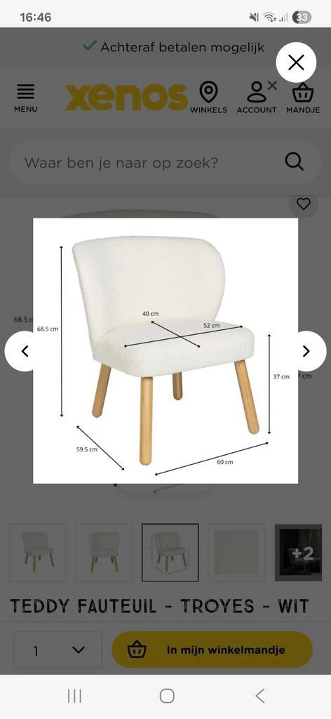 Stoel, 1 kruk, Ophalen, 60 tot 90 cm
