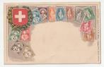 Postzegelkaart Philatelie Helvetia Zwitserland reliëf, Verzenden, Voor 1920, Ongelopen, Overig Europa