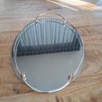 Zilveren dienblad met spiegel, Ophalen of Verzenden, Ovaal, Overige materialen