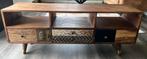 Unieke TV-kast van mangohout met diverse ladefronten, Huis en Inrichting, Kasten | Televisiemeubels, Ophalen, Gebruikt, 100 tot 150 cm