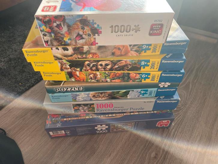 Diverse Legpuzzels: Ravensburger, King, Heye (1000 stukjes), Hobby en Vrije tijd, Denksport en Puzzels, Gebruikt, Legpuzzel, 500 t/m 1500 stukjes