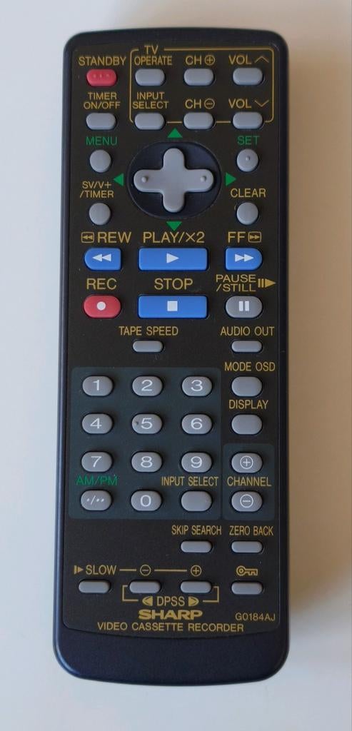 Sharp G0184AJ Afstandsbediening voor Videorecorder, Ophalen of Verzenden, Gebruikt, Origineel, Vhs