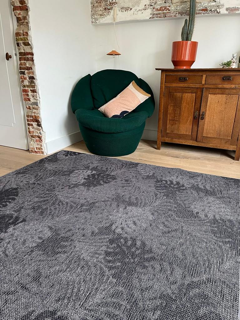 Splinternieuw Canvas Botanical vloerkleed 200 x 300 cm, Huis en Inrichting, Stoffering | Tapijten en Kleden, Grijs, Ophalen of Verzenden