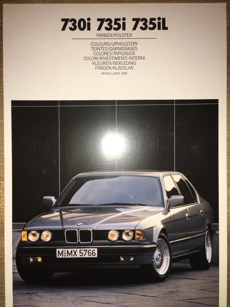 BMW 7 E32 Kleur Bekleding 1988, 1989, 1991 brochures folders, Ophalen of Verzenden, Zo goed als nieuw, BMW